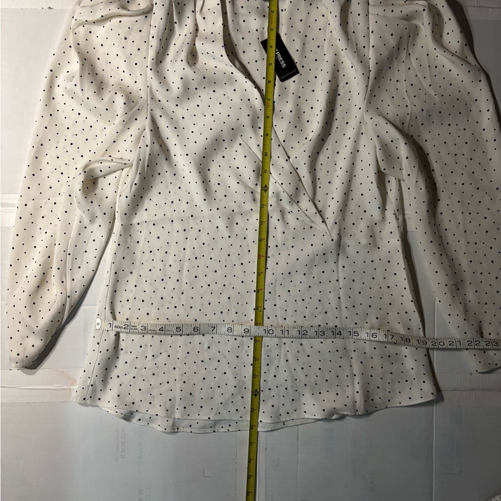 Elegant White Polka Dot Women's Top